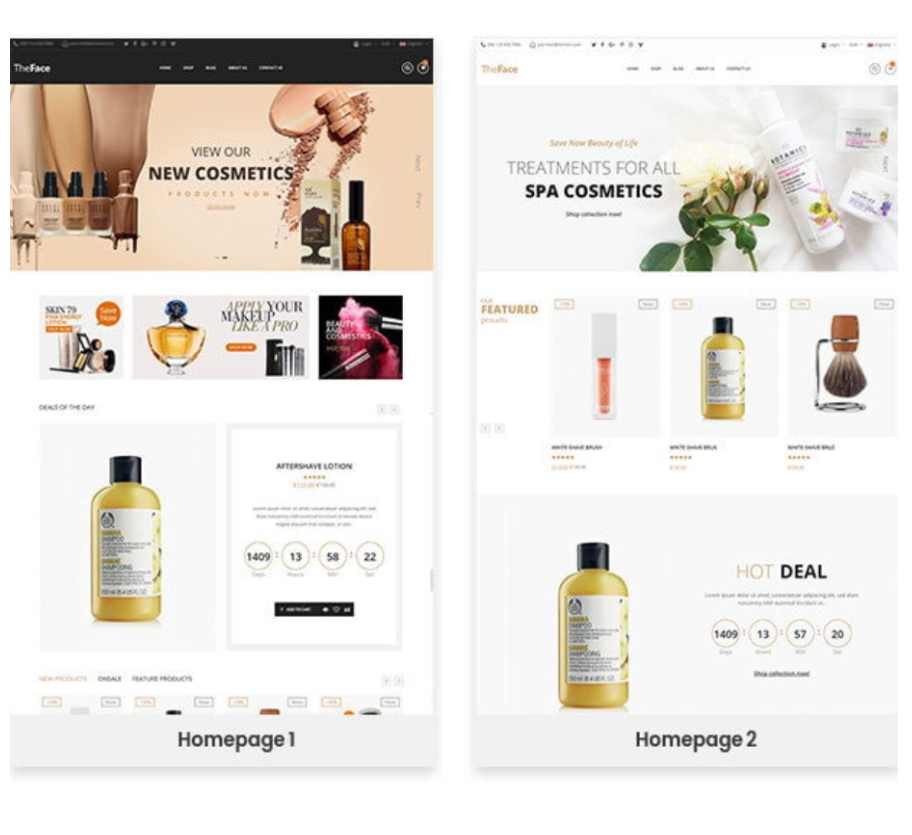 Mẫu web mỹ phẩm The Face MP002