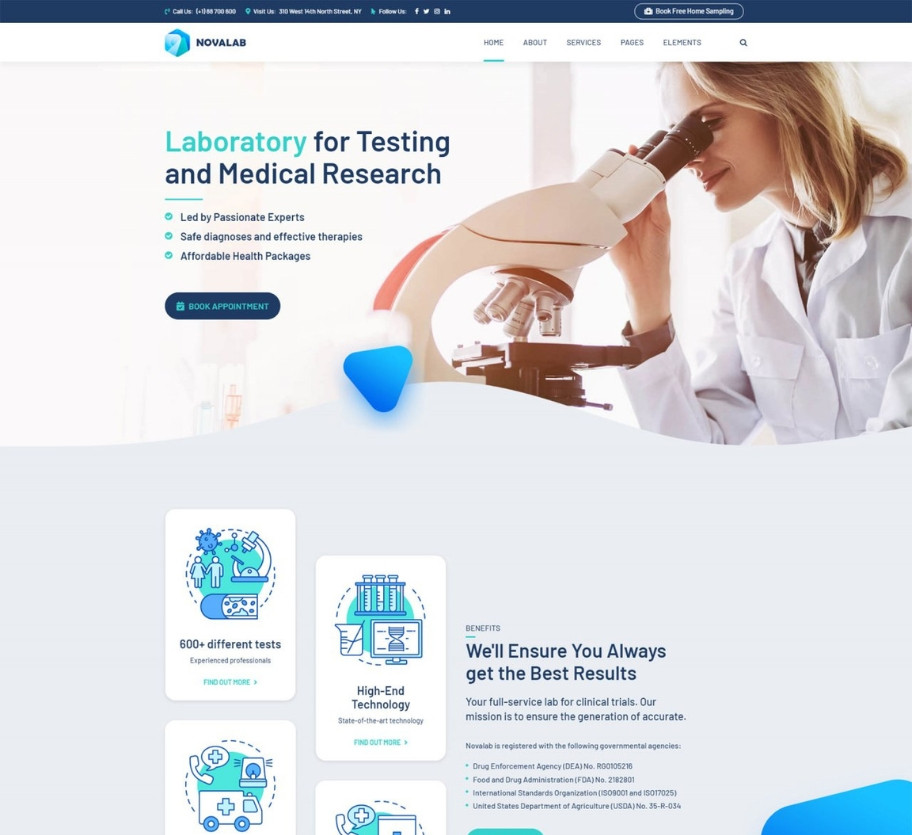 Mẫu web nha khoa, phòng khám NovaLab NK001