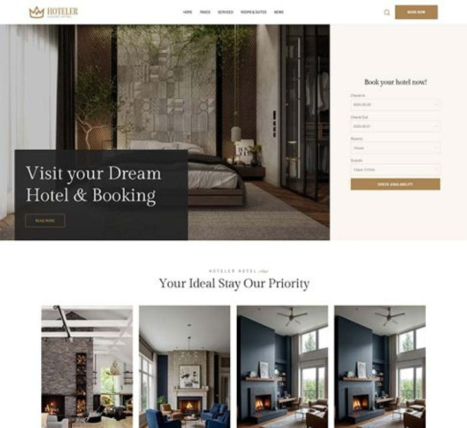 Mẫu website khách sạn Hoteler phiên bản mới KS002