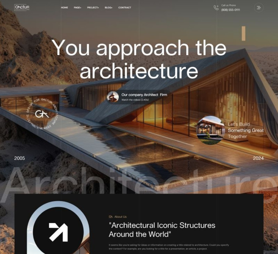 Mẫu website nội thất Gactur NT001