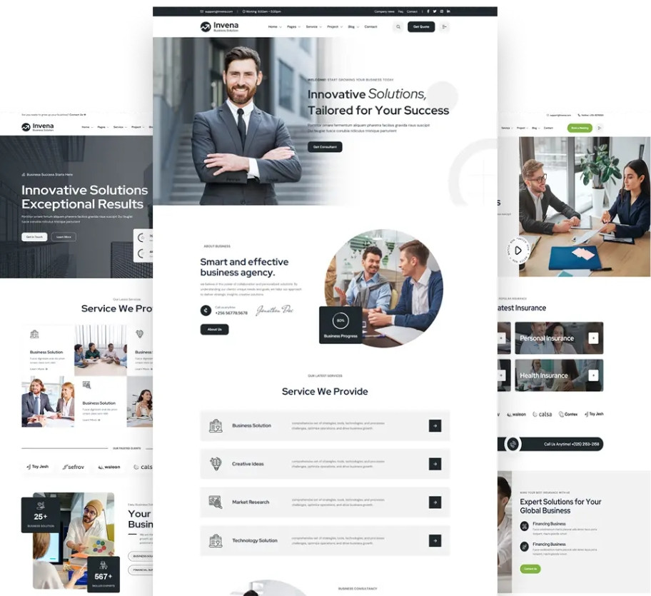 Mẫu website doanh nghiệp Invean DN001