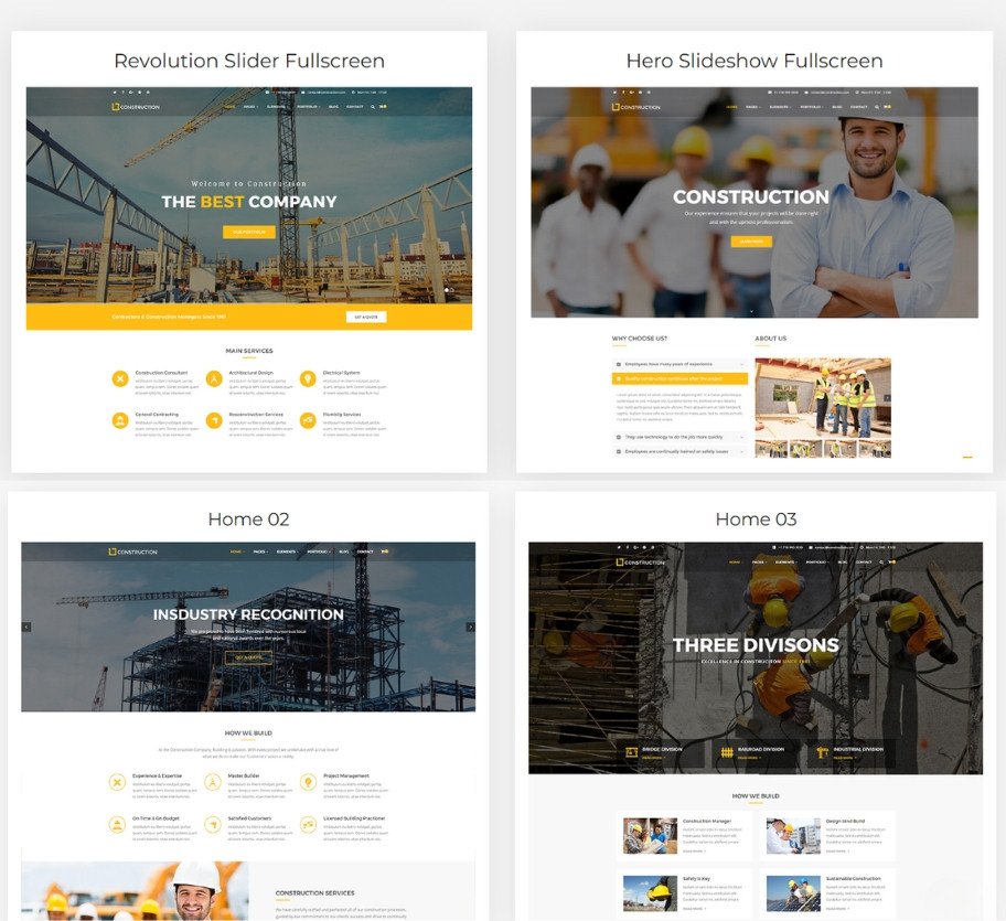Mẫu website công ty xây dựng CT002
