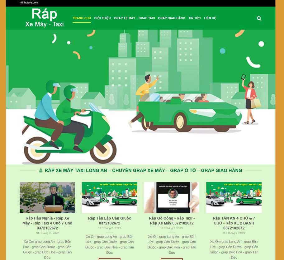 Mẫu giao diện website taxi xe ôm TX002