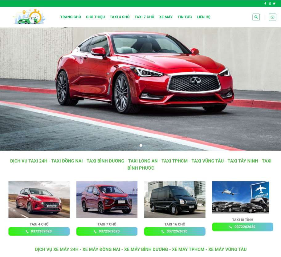 Mẫu giao diện website taxi TX003