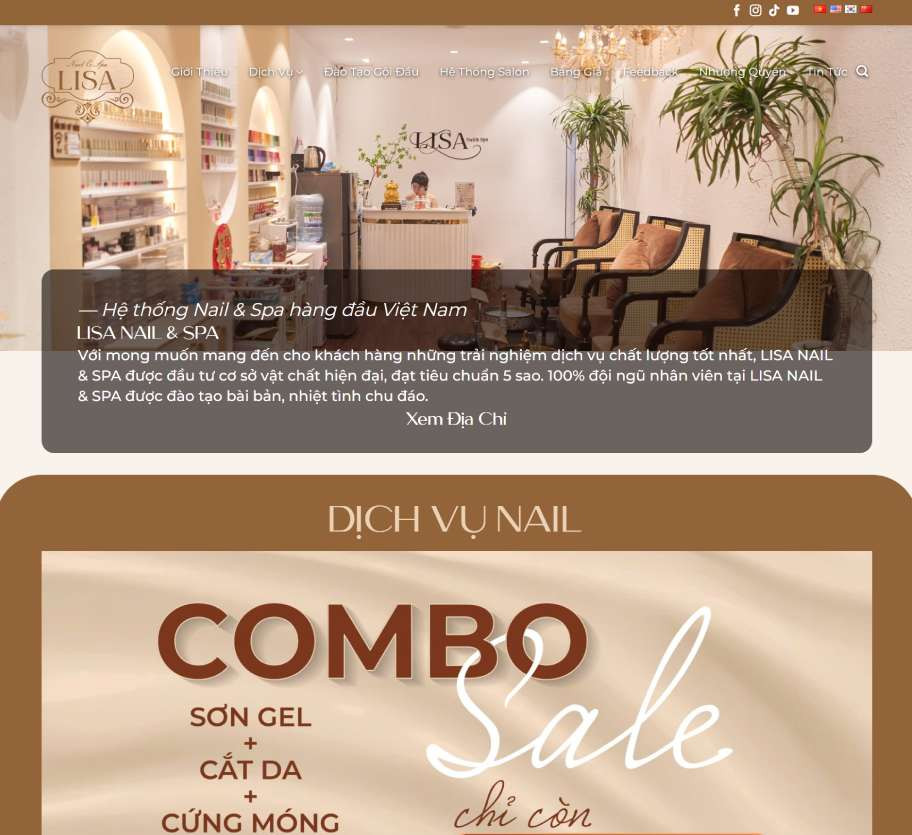 Mẫu web Spa Lisanail SPA003