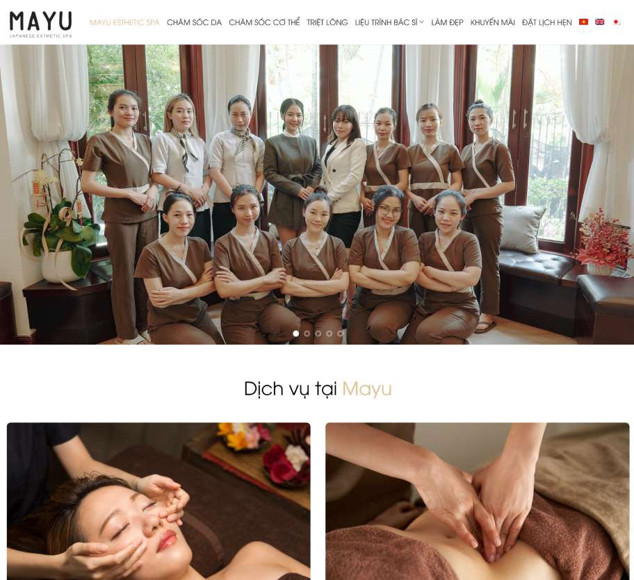 Mẫu website spa Mayuspa SPA004