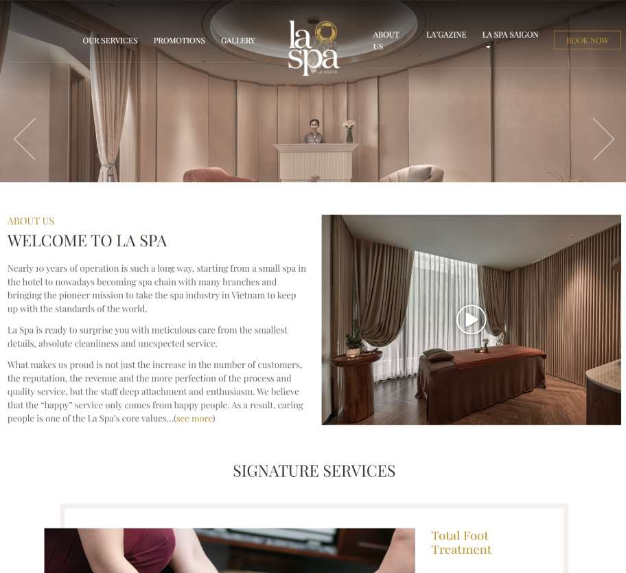 Mẫu web Spa LaSpas Sai Gon SPA005