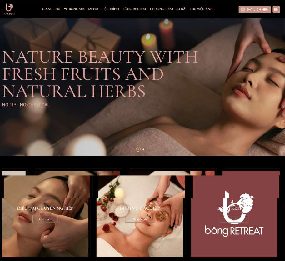 Mẫu website Bông Spa SPA006