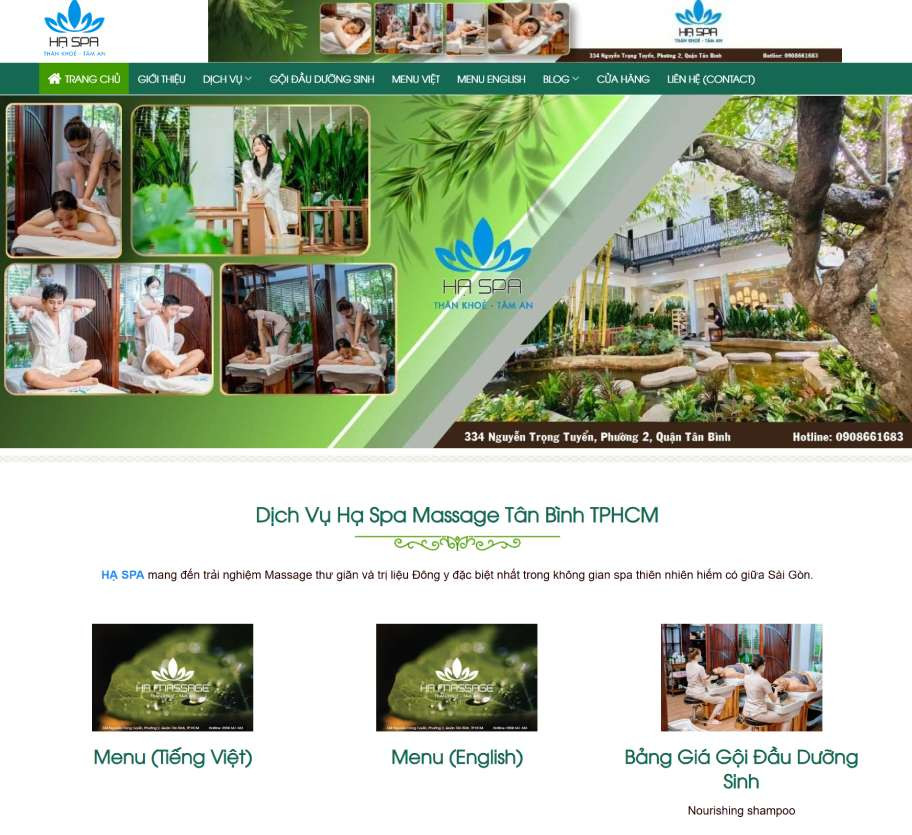 Mẫu website Hạ Spa SPA008