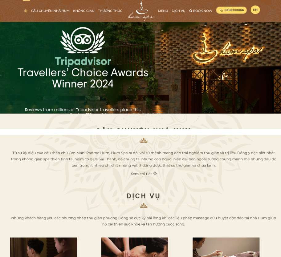 Mẫu website Hum Spa SPA009