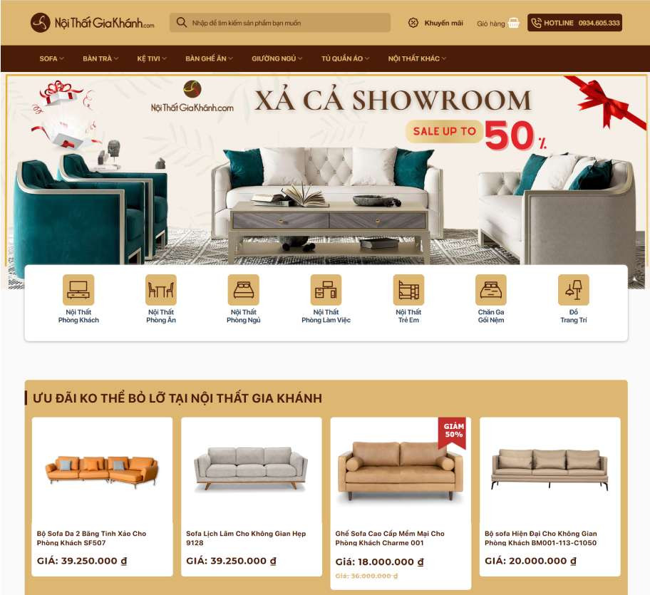 Mẫu website nội thất Gia Khánh NT004