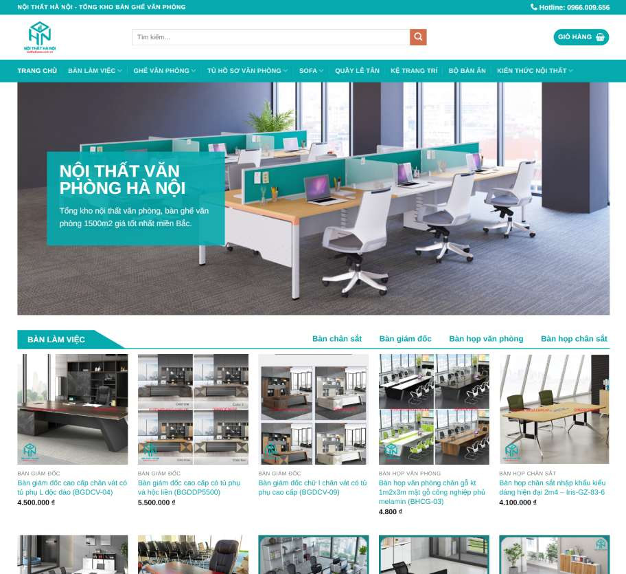Mẫu website nội thất bán bàn ghế NT005