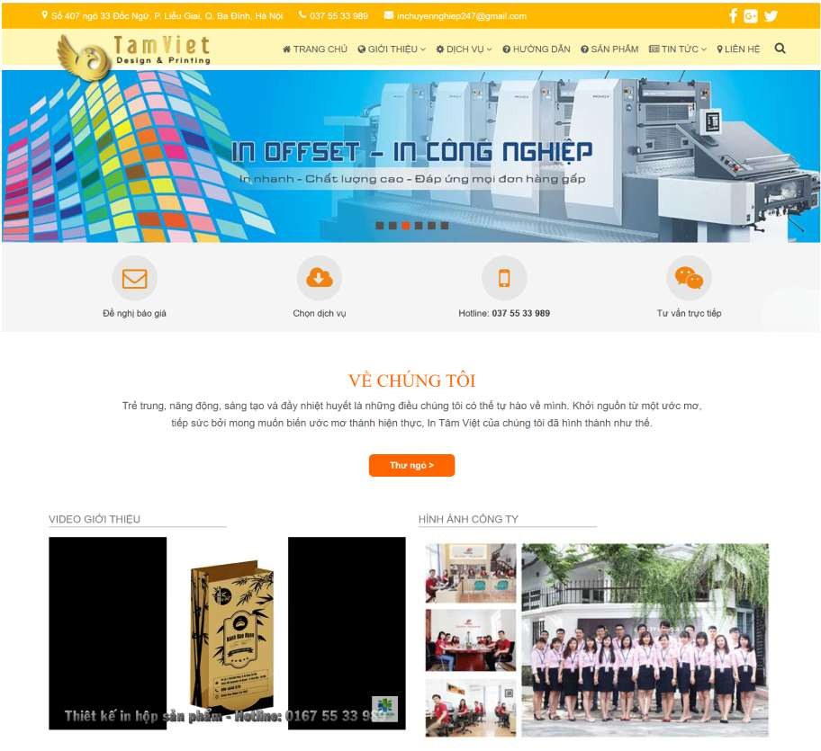 Mẫu web công ty in ấn CT004