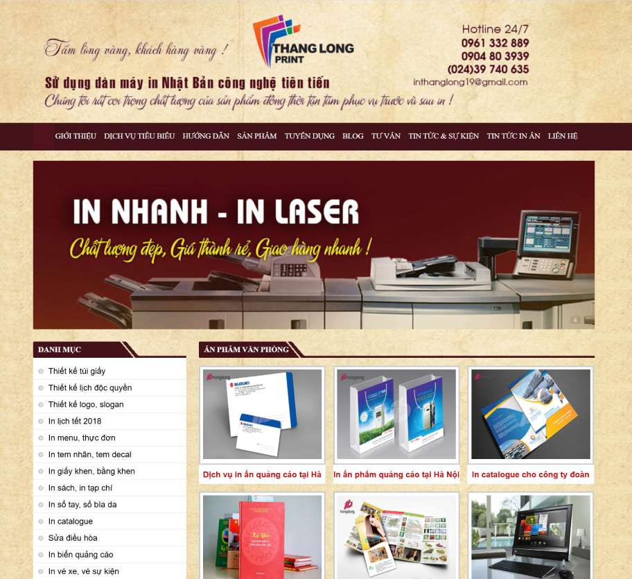 Mẫu website công ty In CT005