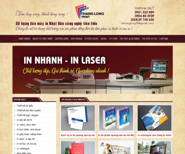 Mẫu web công ty in DN001