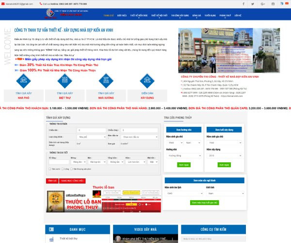 Mẫu web công ty xây dựng DN003