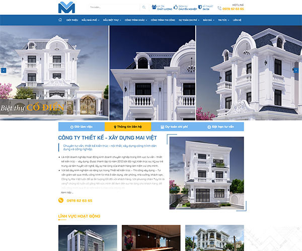 Mẫu web công ty thi công xây dựng NT001