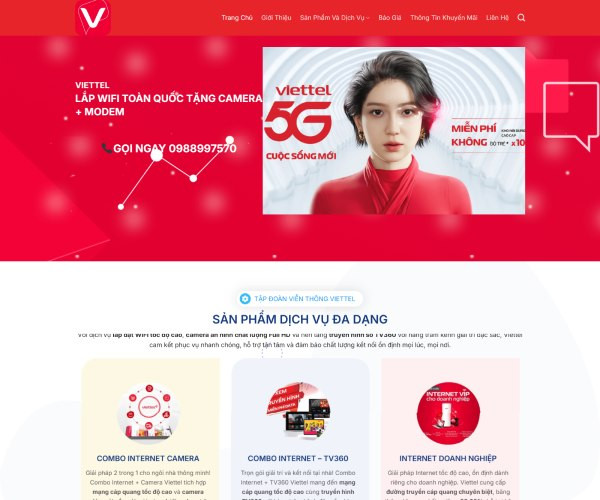 Mẫu web dịch vụ lắp mạng internet dv010