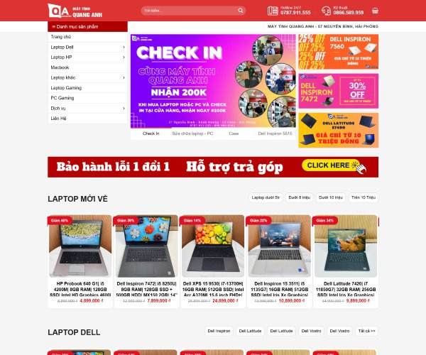 Mẫu web bán máy tính laptop bh014