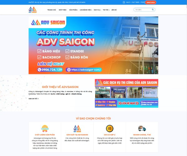 Mẫu web biển hiệu quảng cáo NT005