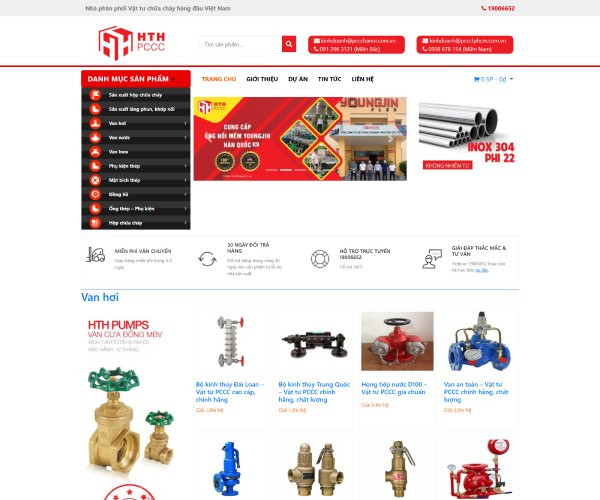 Mẫu web bán vật tư phòng cháy chữa cháy bh017