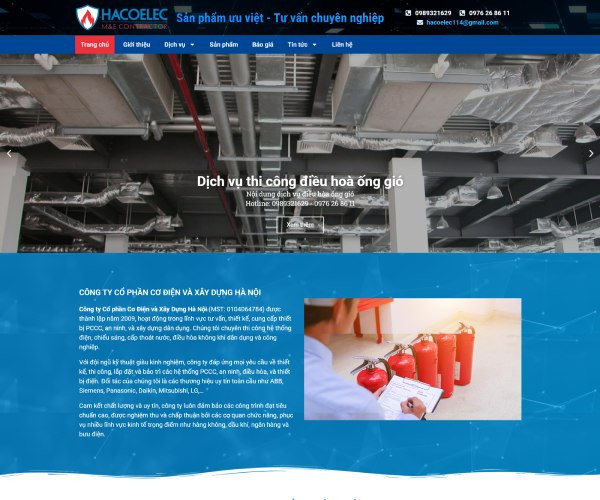 Mẫu web bán vật tư phòng cháy chữa cháy bh019