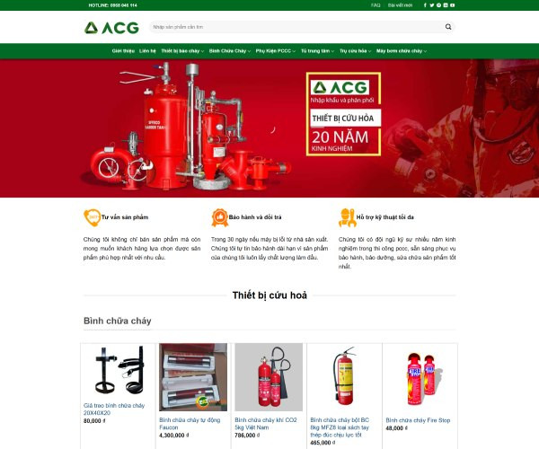 Mẫu web bán thiết bị phòng cháy chữa cháy bh020