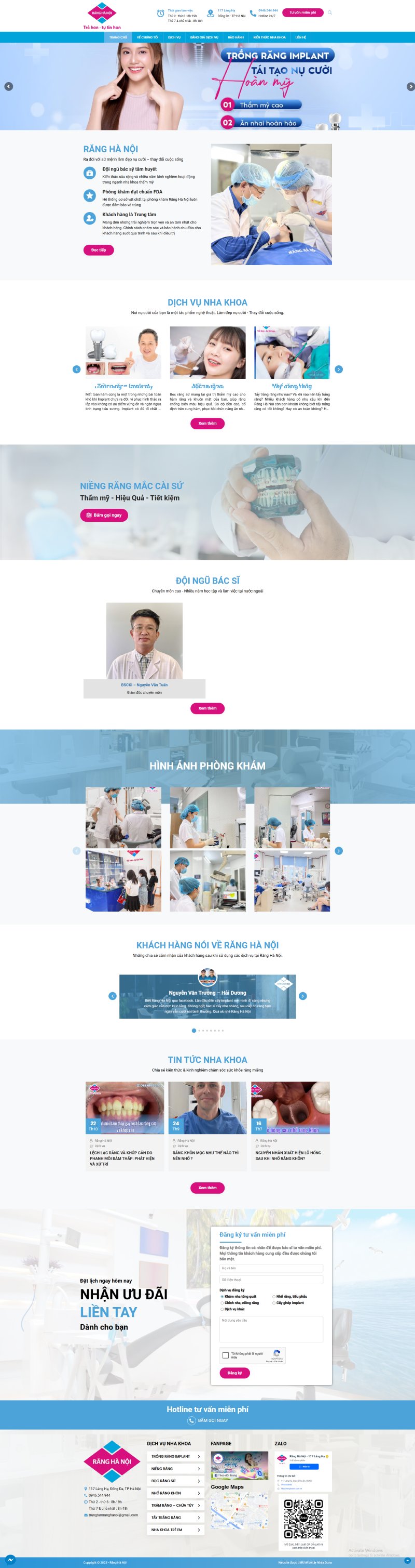 mẫu website phòng khám răng pk001