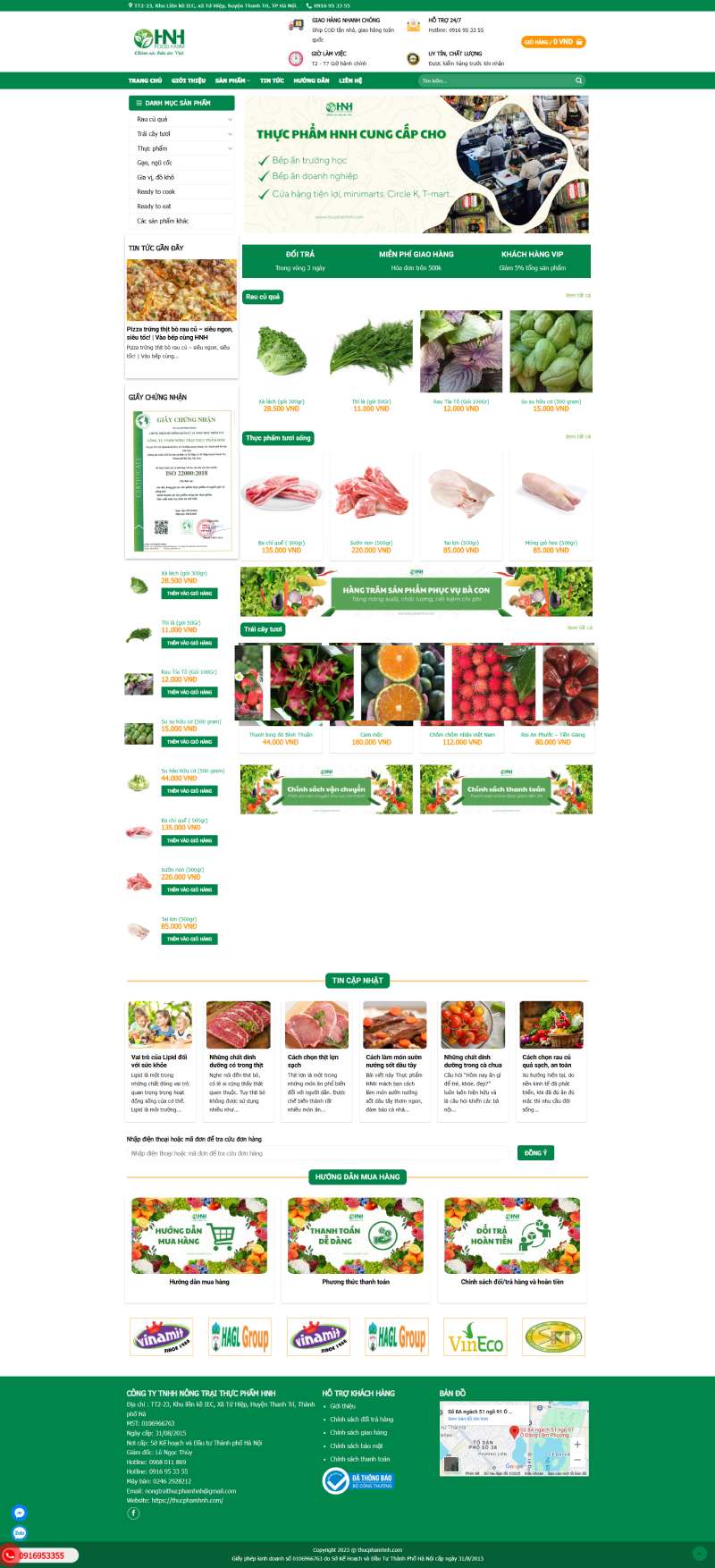 mẫu web bán hàng thực phẩm tp001