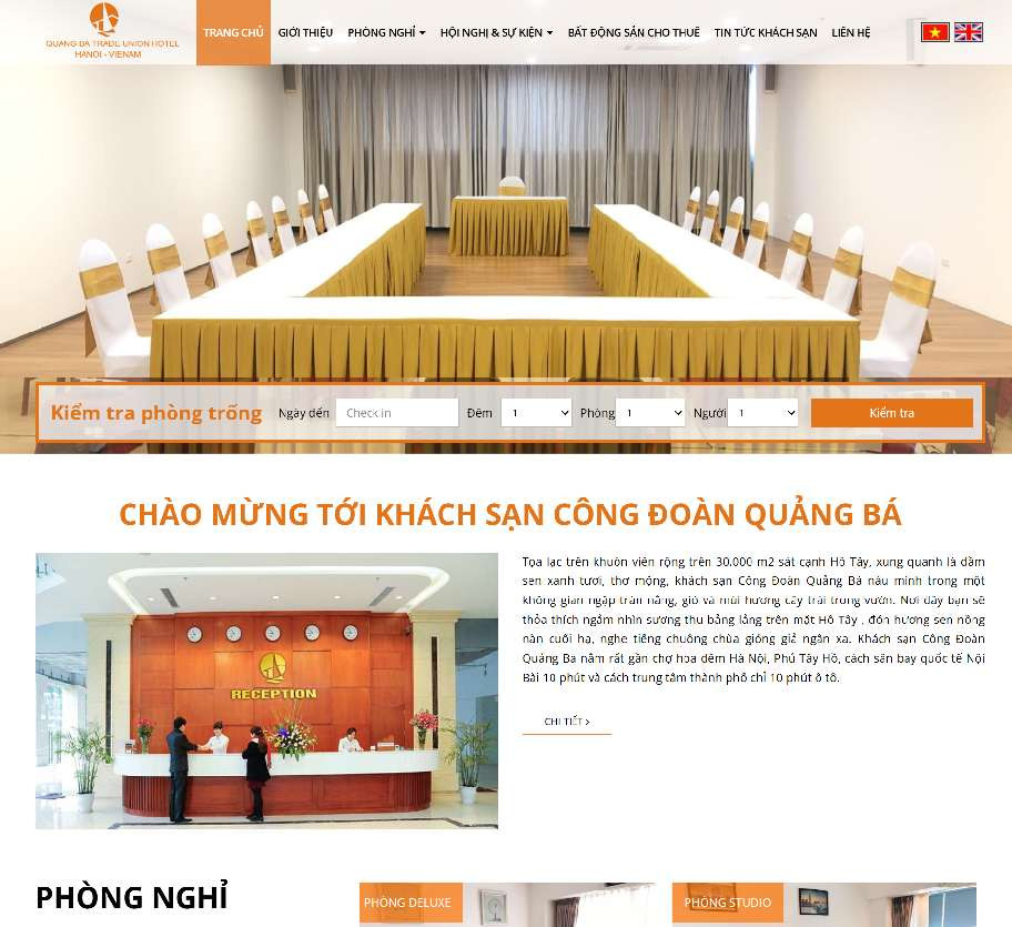 Mẫu website khách sạn Công Đoàn KS004